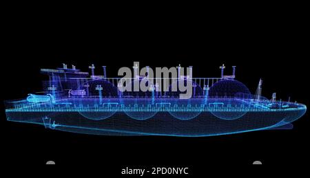 Large gas tanker or LNG carrier. Delivery petrol fuel cargo. Ocean LPG tank propane Stock Photo