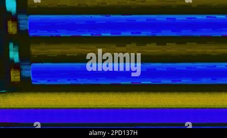 Color glitch analog distortion vhs stripes noise Stock Photo