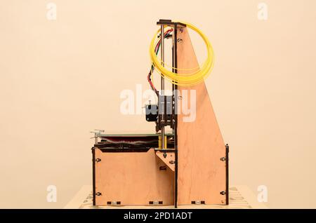 3D printer prints red form Stock Photo