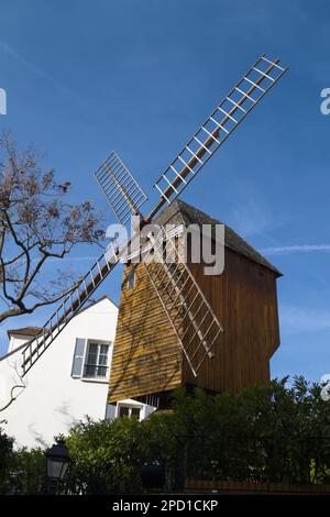 Moulin De Radet, Surviving Windmill, Montmartre, Paris, France Stock Photo
