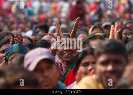Kathmandu, NE, Nepal. 14th Mar, 2023. Nepalis claimed to have been suppressed by high interest rates of microfinance companies and loan shark stage a protest in Kathmandu, Nepal on March 14, 2023. (Credit Image: © Aryan Dhimal/ZUMA Press Wire) EDITORIAL USAGE ONLY! Not for Commercial USAGE! Stock Photo