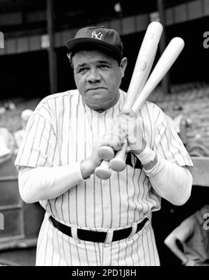 AP Images on X: Babe Ruth, wearing his famed number 3 uniform, bows as he  acknowledges the cheers of thousands of fans who saw the no. 3 retired  permanently by the Yankees #