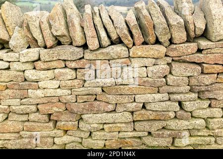 Costwold Dry Stone Wall Stock Photo