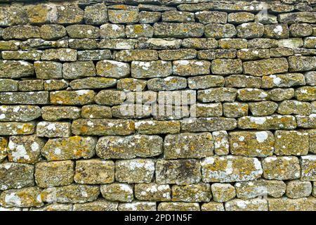 Costwold Dry Stone Wall Stock Photo