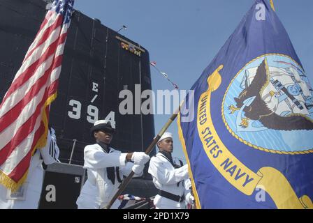 MIAMI, Fla. (May 2, 2022) - U.S. Navy Sailors parade the colors at a Miami  Marlins Major League Baseball game during Fleet Week Port Everglades  festivities, May. 2, 2022. Fleet Weeks are