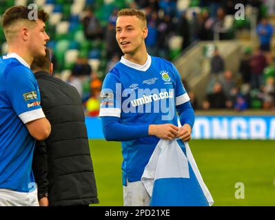 Eetu Vertainen, Linfield FC player. BetMcLean Cup Final 2023, Linfield Vs Coleraine. National Stadium at Windsor Park, Belfast. Stock Photo