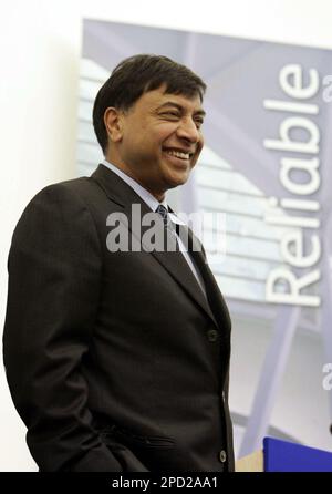 FILE ** Mittal Steel President Aditya Mittal, left, and Chief Executive  Officer Lakshmi Mittal, right, are seen at the start of a media conference  in Rotterdam, the Netherlands, in this Tuesday