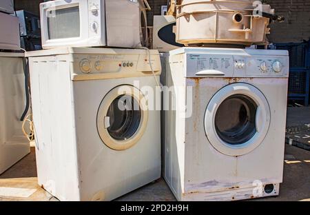 washers storage to recycle,recycling center Stock Photo