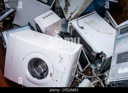 Appliances storage to recycle,recycling center Stock Photo