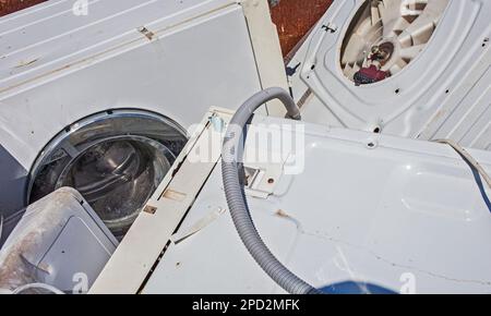 washers storage to recycle,recycling center Stock Photo