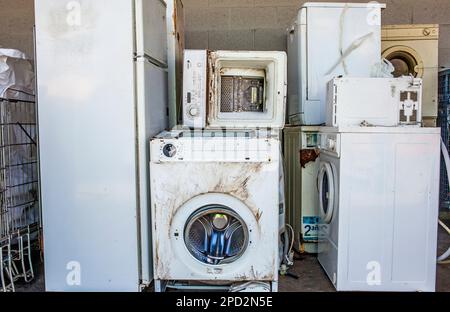 Appliances storage to recycle,recycling center Stock Photo