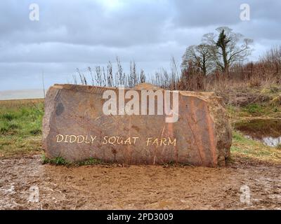 Chipping Norton, UK - March 12, 2023: Diddly Squat Farm Shop opened in 2020 by Jeremy Clarkson and Lisa Hogan in Cotswolds. Stock Photo