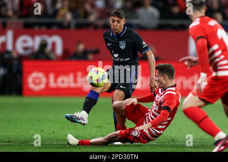 Rodrigo Riquelme of Girona FC in action during the La Liga Santander match  between Girona FC and Atletico de Madrid at Estadio Municipal Montilivi in  Girona, Spain. (credit: David Ramirez Stock Photo 