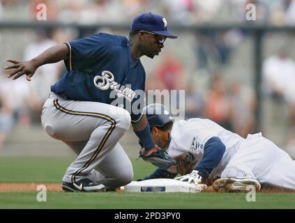 Milwaukee Brewers' Eric Thames is seen before a baseball game against the  St. Louis Cardinals Wednesday, Aug. 28, 2019, in Milwaukee. (AP Photo/Morry  Gash Stock Photo - Alamy