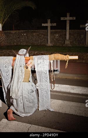 ´Empalaos´ (impaleds), Holy Week in Valverde de la Vera. Empalao.Caceres province, Extremadura, Spain Stock Photo