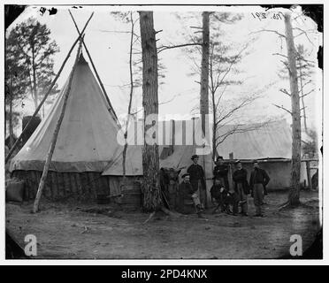 Brandy Station, Virginia. Provost Marshal clerks, headquarters, Army of the Potomac. Civil war photographs, 1861-1865 . United States, History, Civil War, 1861-1865. Stock Photo