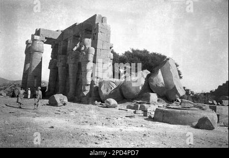 circa 1940s, historical, ancient ruins, Temple of Zarnak, Luxor, Egypt. Stock Photo