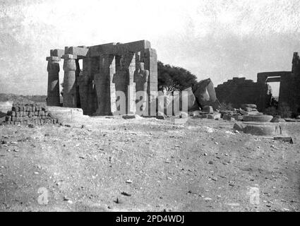 circa 1940s, historical, ancient ruins, Temple Karnak, Luxor, Egypt. Stock Photo