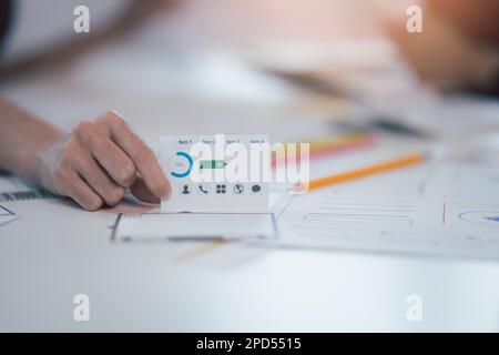 User experience user interface concept, ux ui Graphic designer creative sketch breif user experience interface color planning application process deve Stock Photo