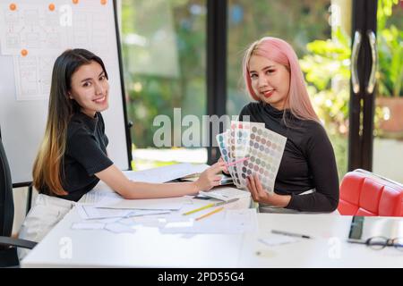 User experience user interface concept, ux ui Graphic designer creative sketch breif user experience interface color planning application process deve Stock Photo
