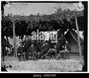 Washington, District of Columbia (vicinity). General Daniel White and staff. Civil war photographs, 1861-1865 . United States, History, Civil War, 1861-1865. Stock Photo