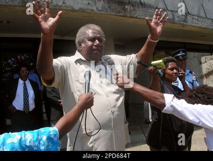 Snyder Rini at parliament house in Honiara in the Solomon Islands