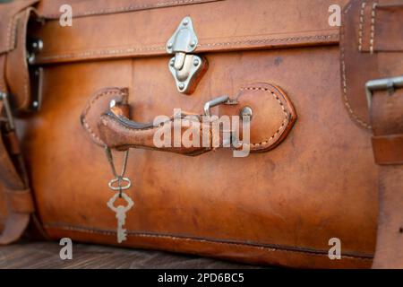 Old Leather Suitcases Stock Photo