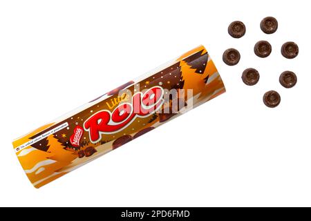 A packet of Nestle Rolo Rolos sweets on a white background Stock Photo -  Alamy