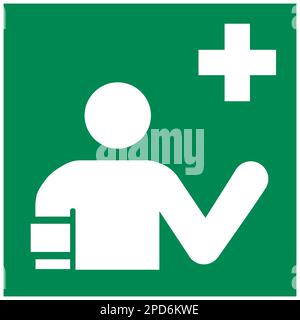 ISO 7010 first aid responder sign Stock Photo