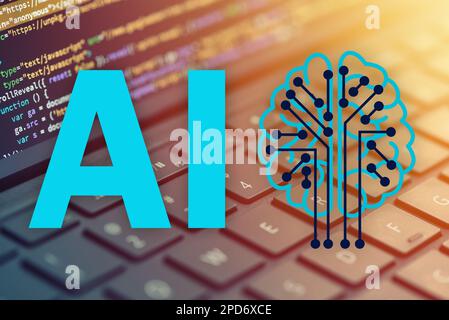 Creating Complex Applications with AI and Developers. Utilizing AI in Software Development Stock Photo