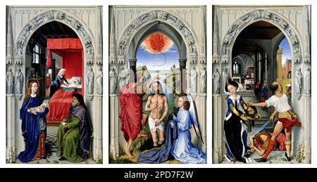 The Altar of St. John by Rogier van der Weyden (c.1399-1464), oil on oak wood,  c. 1455 Stock Photo