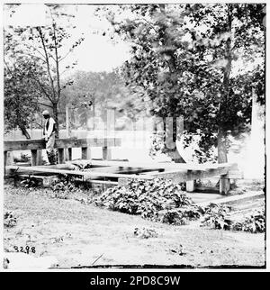 Petersburg, Virginia (vicinity). Mill dam on Appomattox River. Civil war photographs, 1861-1865 . United States, History, Civil War, 1861-1865. Stock Photo