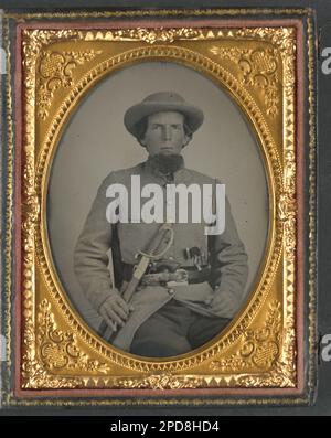 Two unidentified soldiers in Confederate uniforms. Liljenquist Family ...