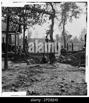 Atlanta, Georgia. Federal picket post shortly before the battle of July 22. Civil war photographs, 1861-1865 . United States, History, Civil War, 1861-1865. Stock Photo