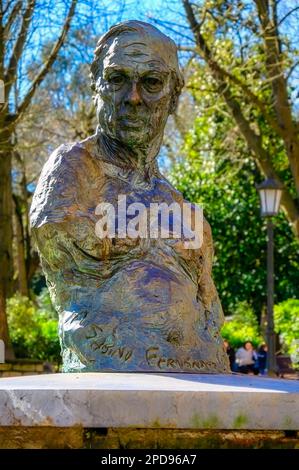 Oviedo, Asturias, Spain: Sculpture by Sabino Fernandez in the San Francisco public park Stock Photo