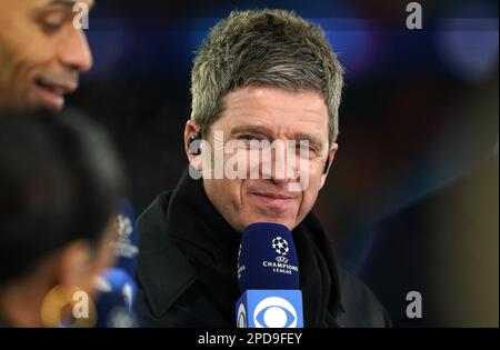 Noel Gallagher speaking to CBS ahead of the UEFA Champions League round of sixteen second leg match at Etihad Stadium, Manchester. Picture date: Tuesday March 14, 2023. Stock Photo