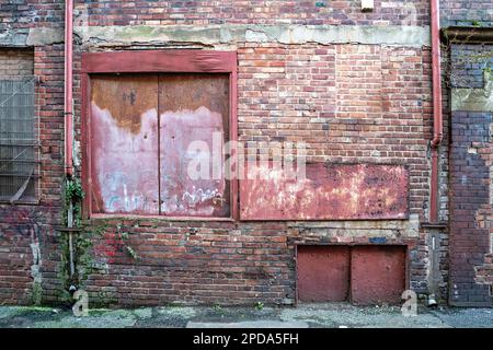 Liverpool Dockland warehouse elevation Stock Photo