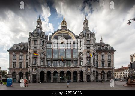 Antwerp Central Railway Station. Antwerpen-Centraal. Belgium. Stock Photo