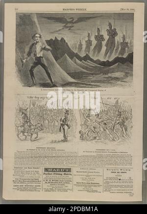 A Rebel general startled in his camp by the beautiful and unexpected display of northern light ; What they say of us & what we are / / N.. Title from item, Illus. in: Harper's weekly, v. 5, (1861 May 25), p. 336, Another copy cataloged as LOT 14012, no. 1. Soldiers, Union, Washington (D.C.), 1860-1870, Military officers, Confederate, Washington (D.C.), 1860-1870, Military camps, Confederate, Washington (D.C.), 1860-1870, Ghosts, 1860-1870, United States, History, Civil War, 1861-1865, Military personnel, Washington (D.C.) Stock Photo