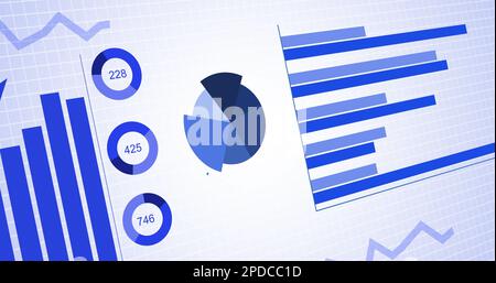 Image of graphs, statistics and financial data processing Stock Photo