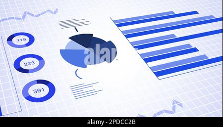Image of graphs, statistics and financial data processing Stock Photo