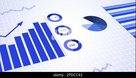 Image of graphs, statistics and financial data processing Stock Photo