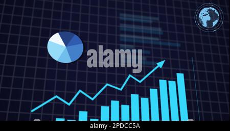 Image of graphs, statistics and financial data processing Stock Photo