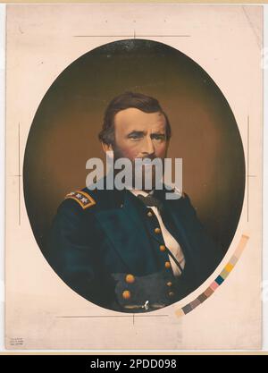 General Ulysses S. Grant, head-and-shoulders portrait, facing slightly right, in oval. Marian S. Carson collection at the Library of Congress. Grant, Ulysses S, (Ulysses Simpson), 1822-1885, Queen, James Fuller, 1820 or 1821-1886, Associated objects, Generals, Union, 1860-1870, United States, History, Civil War, 1861-1865, Military personnel, Union. Stock Photo