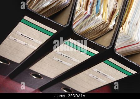 full folders lettering clients Stock Photo