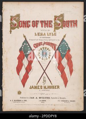 Song of the South. Title transcribed from item, Gift; Tom Liljenquist; 2019; (DLC/PP-2017:171-3, formerly deposit D075), Purchased from: Museum Quality Americana, Cal Packard LLC, March 2019, pp/liljmem. Flags, Confederate, 1860-1870, United States, History, Civil War, 1861-1865, Songs & music. Stock Photo