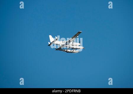 A Seaplane in the Sky Stock Photo