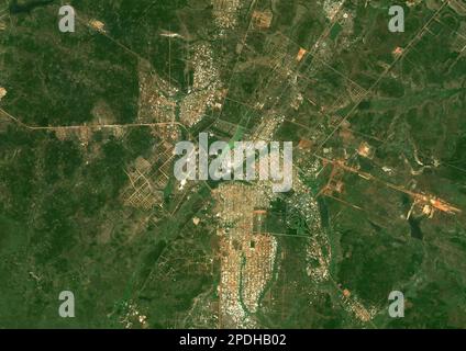 Yamoussoukro, Ivory Coast, satellite image Stock Photo