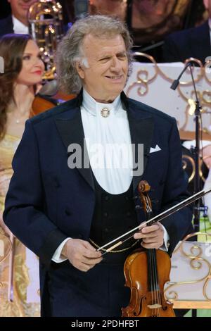 Madrid, Spain. 14th Mar, 2023. Andre Rieu with the Johann Strauss Orchestra performs during the concert at the wizkcenter in Madrid. March 14, 2023 Spain (Photo by Oscar Gonzalez/NurPhoto) Credit: NurPhoto SRL/Alamy Live News Stock Photo