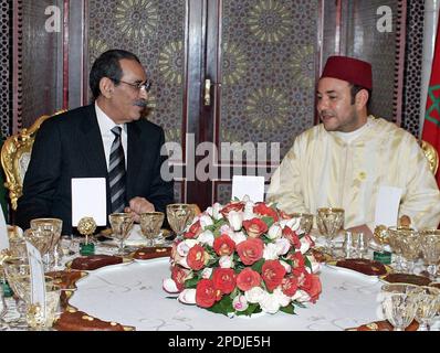 Morocco's King Mohammed VI (C) and the Moroccan Royal Family attends ...
